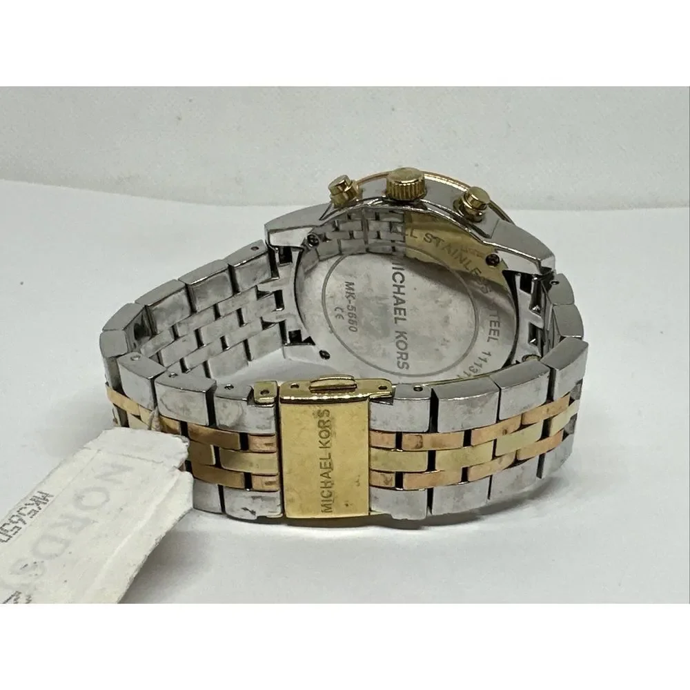 Michael Kors Ritz MK5650 Women Tri-Tone Stainless Steel Analog Dial Watch NUL55